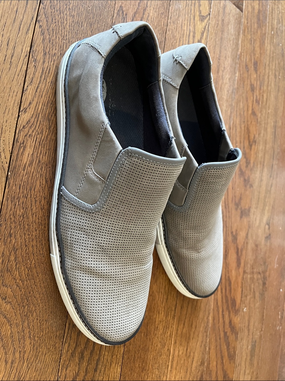 Dr. Scholl's Men's Slip-On Perforated Loafers in Light Gray